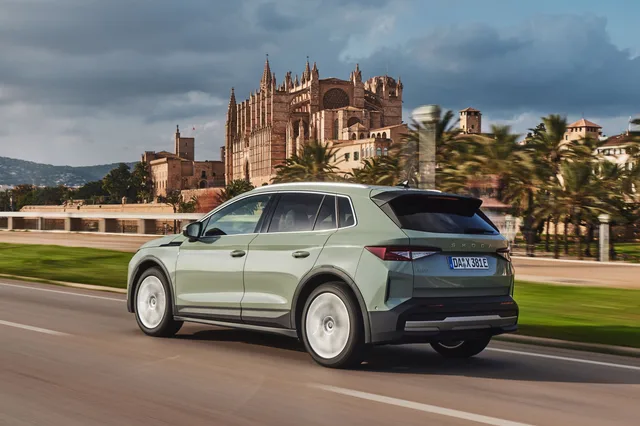 Skoda Elroq set skråt forfra. Pressefoto fra Skoda.