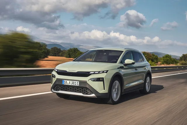 Skoda Elroq set skråt forfra. Pressefoto fra Skoda.